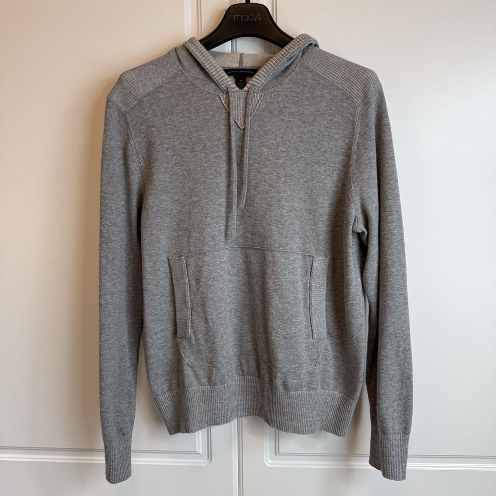 Banana Republic Hoodie Sweater Mens Medium Pullover Cotton Gray